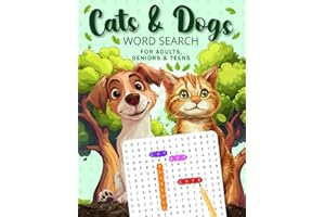 Cats & Dogs Word Search Large Print: Discover 1500+ Pet-Themed Words while Learning Fascinating Facts about Your Furry Friend