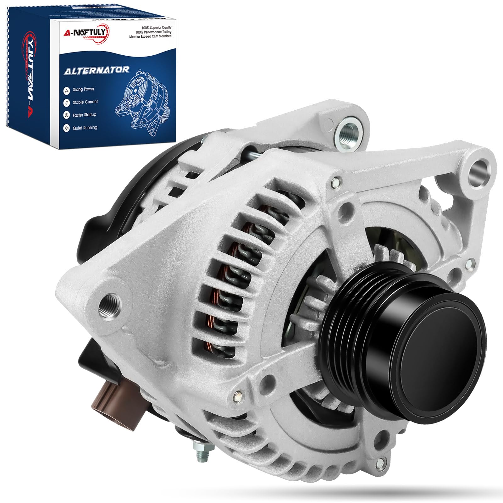 Photo 1 of 11516N New Alternator Compatible with 2010 2011 Toyota Camry LE SE XLE 2.5 2.5L, High Output Alternator Replacement 11516, AL3367X, 104210-2650, 27060-0V060-84, 27060-0V060, 100A, 12V