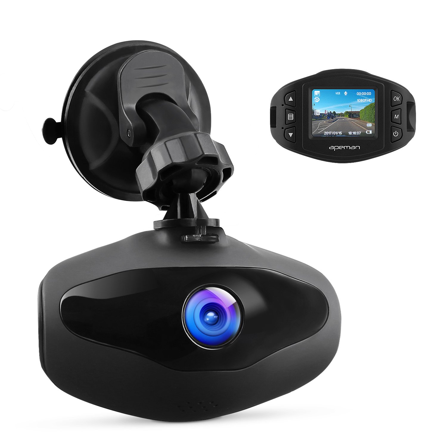 APEMAN Dashcam Cámara de coche Full HD de P con lente de
