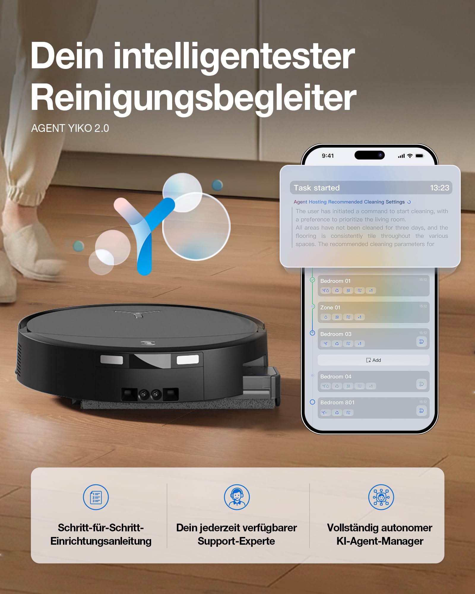 ECOVACS T90 PRO Omni Saugroboter mit Wischfunktion 30.000 Pa, PowerBoost 9