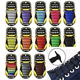 Alisena 16pcs Flexible Elastic Shoelace Wash-free Silicone No Knotting Shoe Lace