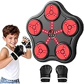 Scvcid Cool Boxing Machine Toys for Kids Aged 3-12, Wall-Mounted Smart Bluetooth Punching Bag, Boxing Training Equipment with Boxing Glove, Birthday Gifts for 3 4 5 6 7 8 9 10 11 12 Year Old Boys