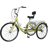 Slsy Adult Tricycles 7 Speed, Adult Trikes 20/24 / 26 inch 3 Wheel Bikes, Three-Wheeled Bicycles Cruise Trike with…