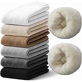 Fourluoo Women's Merino Wool Socks Hiking Fuzzy Warm Winter Thick Thermal Crew Boot Work Socks for Ladies Gift