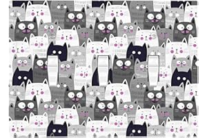 Ihsourgnitnem Decorative Switch Plates Cartoon Cute Grey Cats Face Pet Funny 3 Gang Wall Plate Triple Toggle Light Switch Cover Faceplate Electrical Wall Panels For Kids Room Nursery Decor