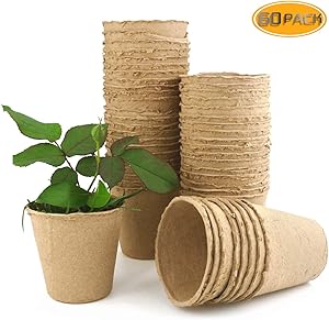 Wpxmer 60 Pack Seeds Starter Peat Pots, Biodegradable Pots for Seedling Garden Germination Nursery Pots(3.15 inches)
