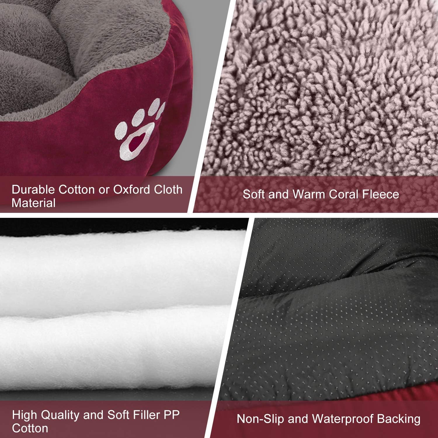 PUPPBUDD Dog Bed for Large Dogs Washable Comfortable Safety Pet Sofa Extra Firm Cotton Breathable for Medium and Small Dog Blue : Pet Supplies