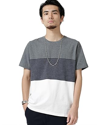 Amazon ナノユニバース ミックス ボーダー ｔシャツ メンズ