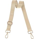 uxcell Wide Shoulder Strap, 2.5cm Adjustable Purse Strap Replacement Crossbody Strap for Shoulder Bag Handbag, Light Gold, Light Gold Pull Core Buckle