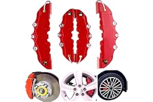 Caliper Covers, 2 Pairs Brake Caliper Covers, Red Style Front & Rear, Heat-Resistant for Wheel Hub