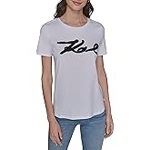 Karl Lagerfeld Womens Soft Everyday Logo Casual T-Shirt