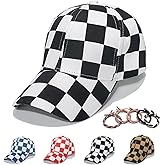HAOOIE Unisex Checkered Print Baseball Cap Cotton Retro Dad Hat for Men Women Outdoor Sun Hats