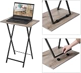 HOOBRO Side Table 2 Pack Folding Tables Industrial Greige Black EBG25BZ01 view 5