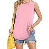 Womens Tank Tops Crewneck Loose Fit Basic Going Out Clothes Casual Summer Sleeveless Shirts for Women