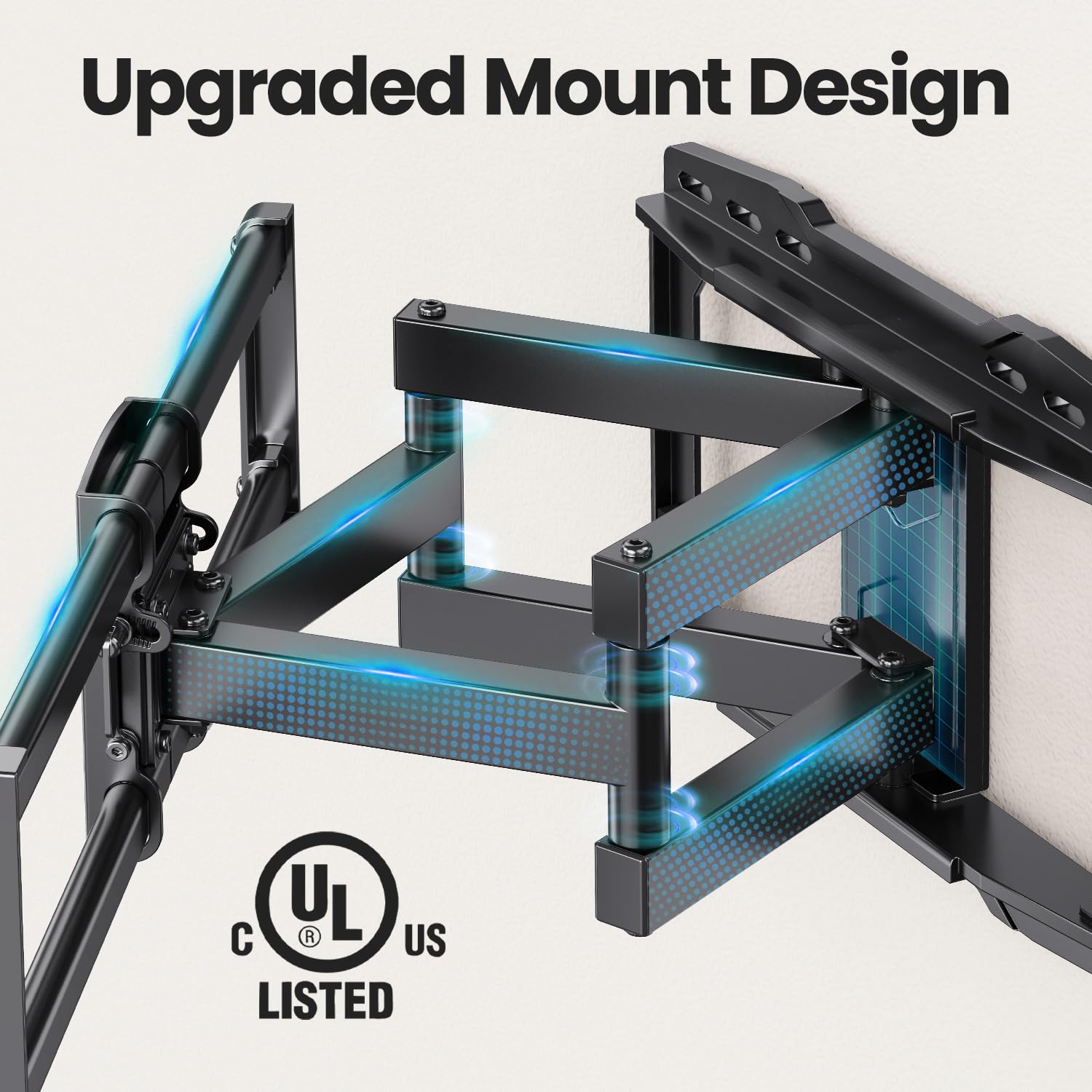 USX STAR UL Listed Full Motion TV Wall Mount Bracket for Most 37-86 inch TVs, Swivel Tilt Extension Level TV Mount, Max VESA 600x400mm, Holds up to 132lbs & 16