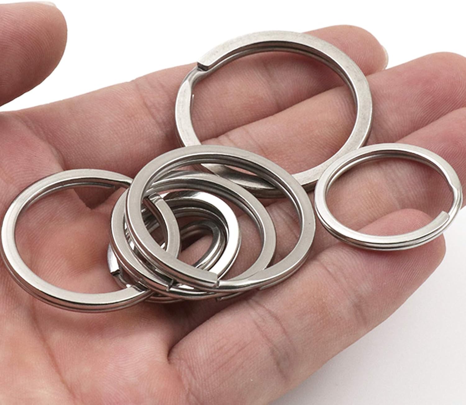 Key Rings-Round Flat Key Chain Rings Metal Split Ring for Home Car Heavy Duty Keys Organization DIY Attachment, 30 Pieces (Silver) at  Men’s Clothing store