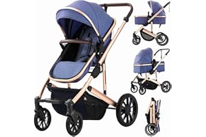 ARLIFO Baby Stroller Newborns and up 2-in-1 with Bassinet Mode - Infant Newborn Toddler Pram Convertible Stroller - Foldable Standard Baby Strollers for 0-36 Months Old Babies (Blue)