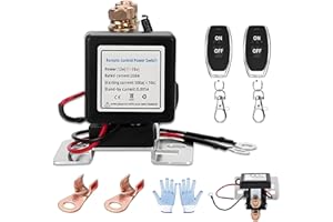 EARFORU Wireless Remote Control Battery Relay Switch Car Starter, Remote Battery Disconnect Switch, Remote Start & Warm-Up/Cool-Down, Anti-Theft & DIY Installation for 12v/24v Cars, Rvs, And Classic Cars(12V)