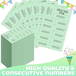 Kosiz 1000 Sheets Raffle Tickets with 10 Bid