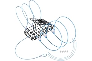 A1FISHER Crab Snare Traps with 6 Loops, 1OZ Galvanized Steel Block, Rectangular Crab Snare for Dungeness, Rock, Blue Crab