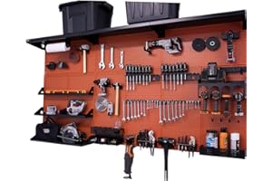 OmniWall Weekend Warrior XL Metal Pegboard Wall Organization System (Orange/Black)