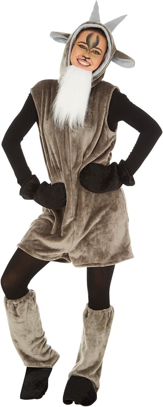 dressforfun Goat Costume for her and for him Hood with ears and horns