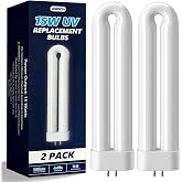 Bug Zapper Light Bulb Replacement for 15W Bug Zapper with 4-Pin Base, Ful 15W-BL U Shaped Twin Tube Bulb for Outdoor Mosquito Zapper, 2 Pack