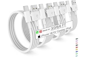 AYICAA for Apple USB to USB C Cable for iPhone 15 16 Carplay Cable for iPhone 15/15 Pro Max/15Plus/15Pro Car Charger Cord, USB A to USBC for iPad Pro 13/12.9/11 Air/Mini/6th/5th/4th(White)