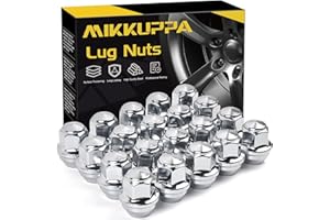 MIKKUPPA M12x1.5 One-Piece Chrome OEM Factory Style Large Acorn Seat Lug Nuts for 2001-2019 Ford Escape, 2012-2018 Focus, 200
