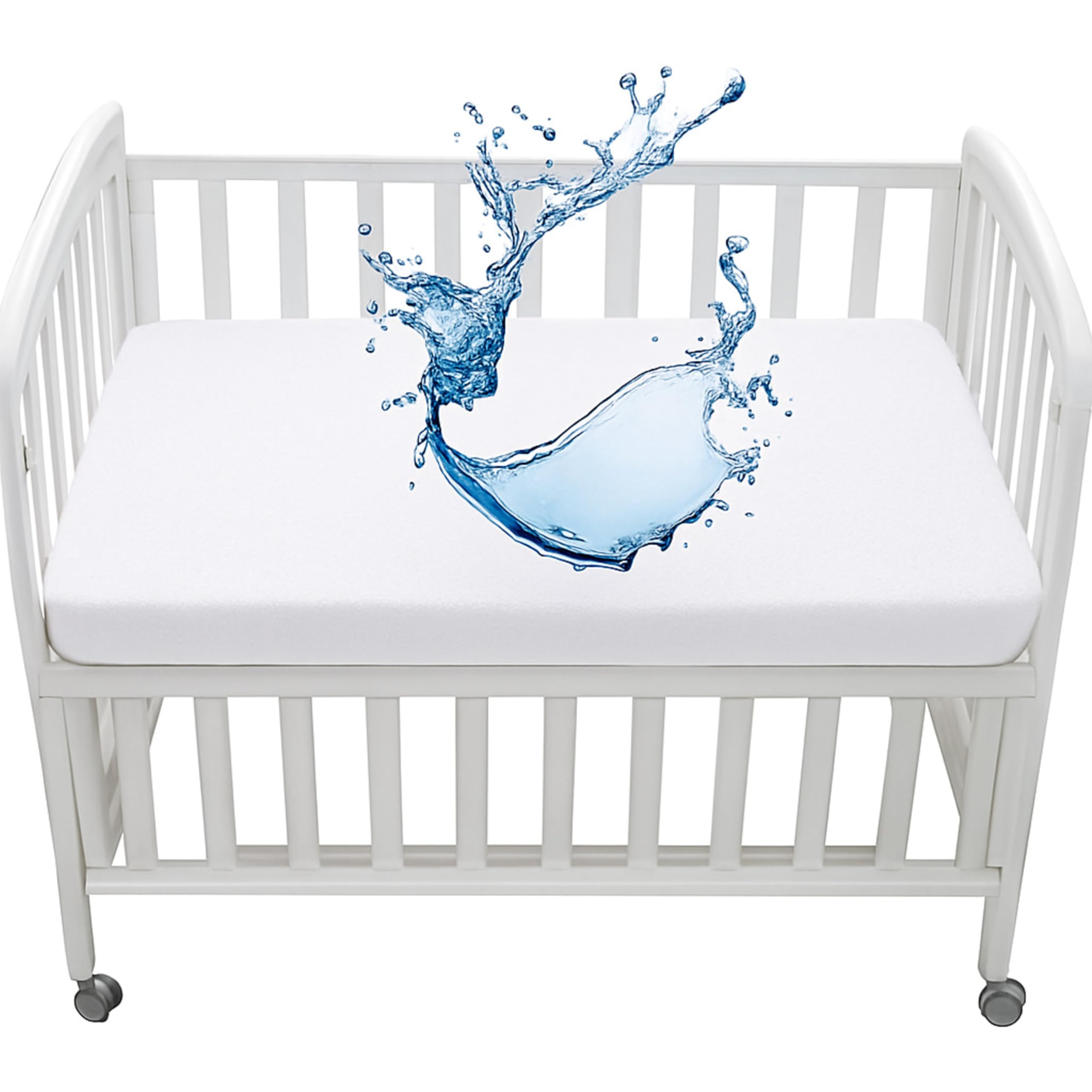 Dudu N Girlie Next To Me Mattress Protector Waterproof 51 x 85 - Mattress Cover for Chicco Next To Me Crib Breathable and Non-Noisy Anti-Bacterial and Fully Fitted.