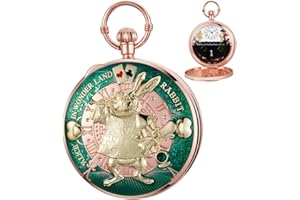 Alwesam Pocket Watch Music Box Hand Crank Playing Music Quartz Pocket Watches with Chain Movie Theme Unique Xmas Birthday Graduation Gifts