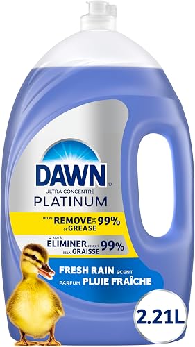 Dawn Platinum Dish Soap Refill, Dishwashing Liquid, Refreshing Rain Scent, 2.21 L