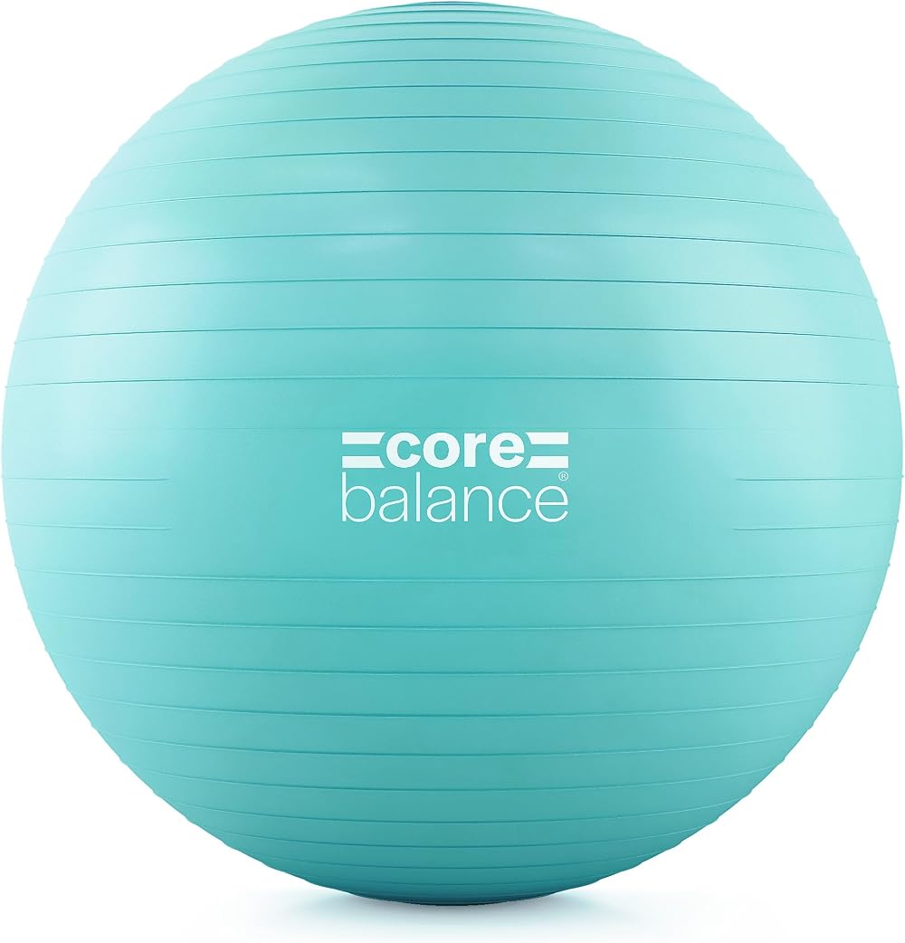 Core Balance Anti Burst Gym Ball 45-85cm with Hand Pump Teal 75cm