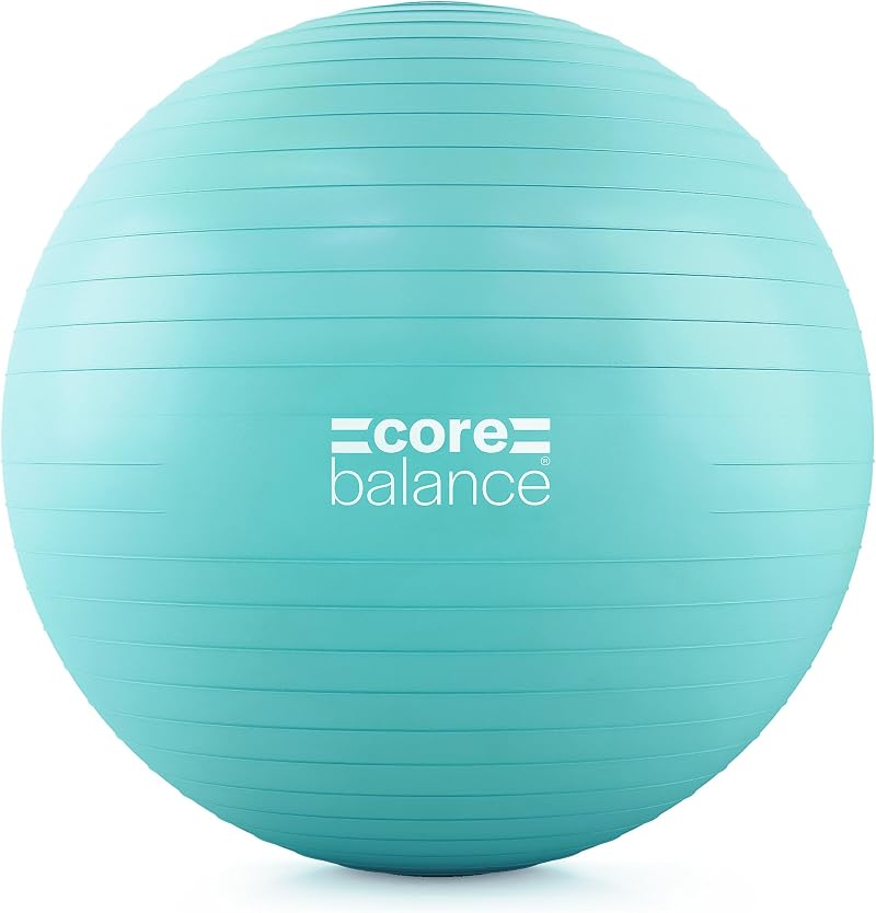 Core Balance Anti Burst Gym Ball 45-85cm with Hand Pump Teal 75cm