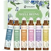 Ethlauff Essential Oil Roll On Set, (Calm,Renew,Dream,Head Relief), Aromatherapy Roll On Blends for Massage, Body Care & Home Use, Stress Relief Gift Men & Women
