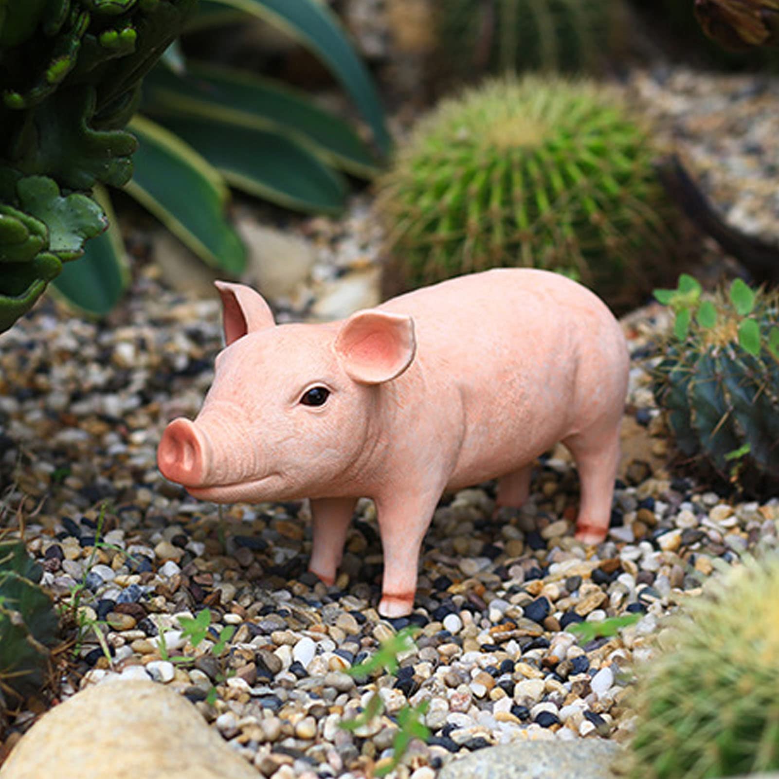 TITA-DONG Pig Statue, Animal Garden Gnomes Statue, Cute Pig Funny Outdoor Sculpture, Cute Lifelike Look Weatherproof Durable Resin Stable Baby Pig Figurine for Garden Patio Backyard