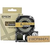 Epson LABELWORKS 218CPBBEPX Genuine Craft Paper Tape Cartridge - Black on Beige Craft Paper Label Maker Tape - 3/4" (18MM) Wide, 16.5'