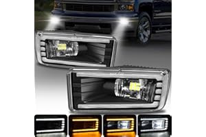 OKSIWA LED Fog Lights with DRL Turn Signal for 2007-2015 Chevy Silverado/Suburban/Tahoe,2007-2013 Avalanche, Fog Light Assembly Replacement, Waterproof, Include DRL Wiring Harness
