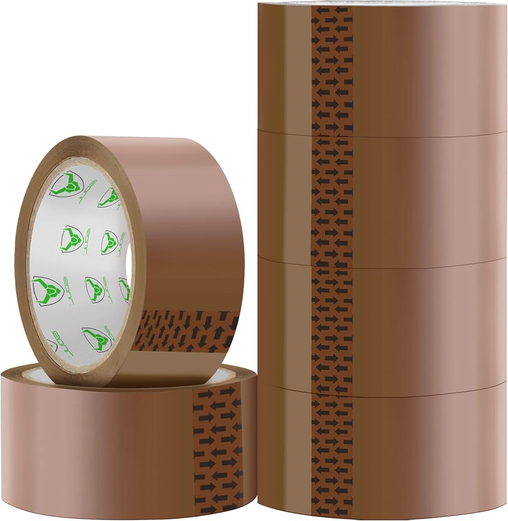 iSOUL Parcel Tape 6 Rolls 48mm x 66m Low Noise Heavy Duty Brown