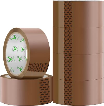 iSOUL Parcel Tape 6 Rolls 48mm x 66m Low Noise Heavy Duty Brown