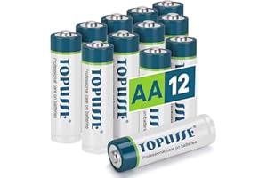 TOPUSSE 12 Pack AA Batteries, Long Lasting Alkaline 1.5v Leakproof Double A Size Battery,10-Year Shelf Life