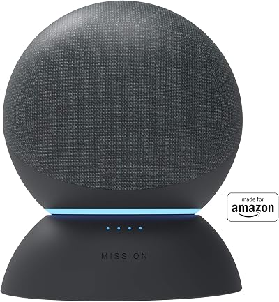MISSION CABLES Certified Battery Base for Echo 4th Gen Portable Black 5 Hour