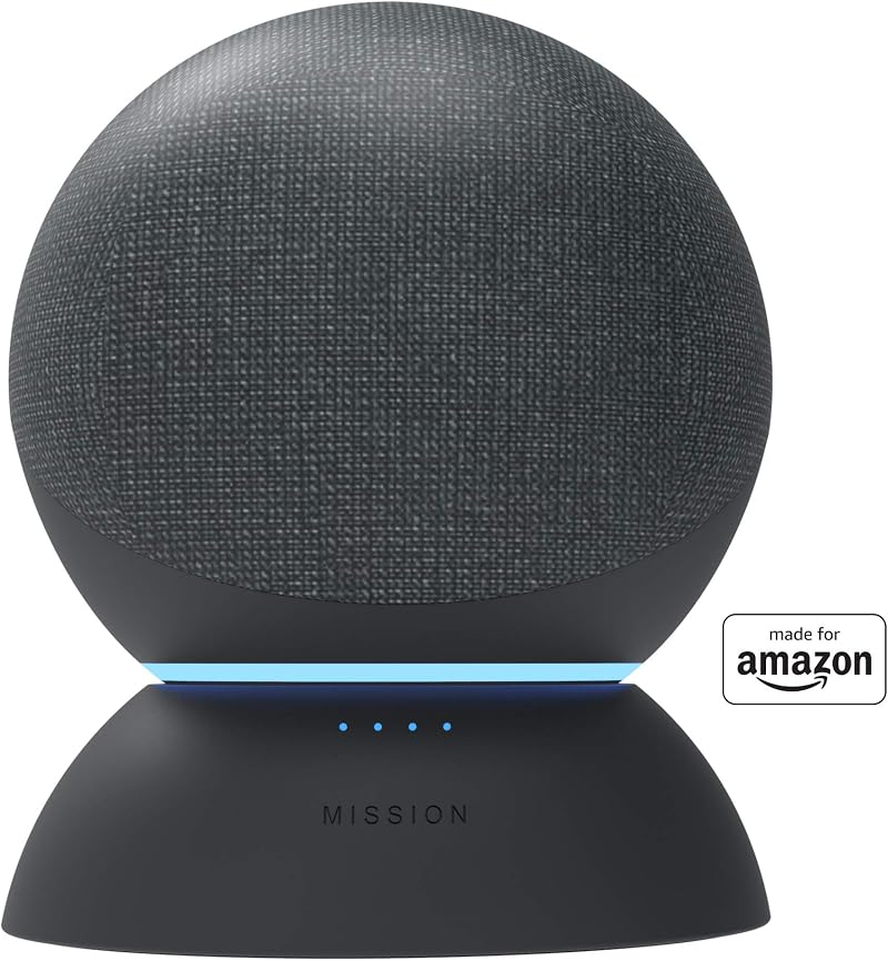 MISSION CABLES Certified Battery Base for Echo 4th Gen Portable Black 5 Hour