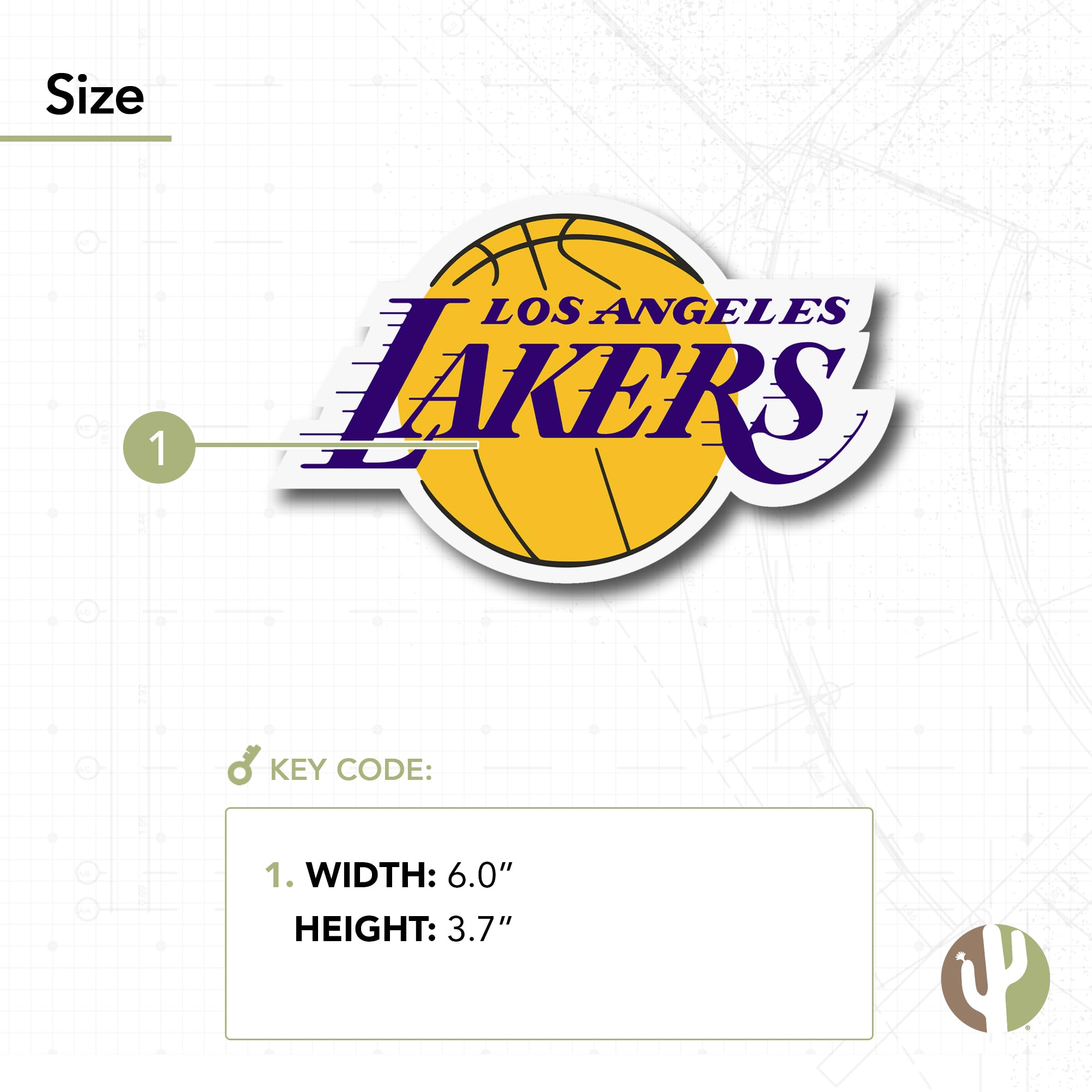 Mua Desert Cactus Los Angeles Lakers LA NBA Officially Licensed Sticker ...