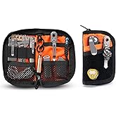 VIPERADE VE10 EDC Pouch Small Pocket Tool Pouch with 10 Compartments, Men's Pocket Organizer for Multitools, EDC Organizer with Patches Area for DIY