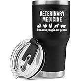 Veterinary Medicine Because People Are Gross Veterinary Gifts Vacuum Insulated Stainless Steel Tumbler Veterinarian Vet Animal Doctor Pet Lover Graduation Birthday Christmas Anniversary Mug (30 oz)