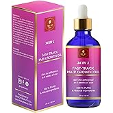 Hair Growth Mixture, Fast Track Hair Oil (34 in 1) for rapid growth, Moisturizer, restore scalp, blend of exotic oils and rare botanical extracts. For all hair types. 2 fl oz