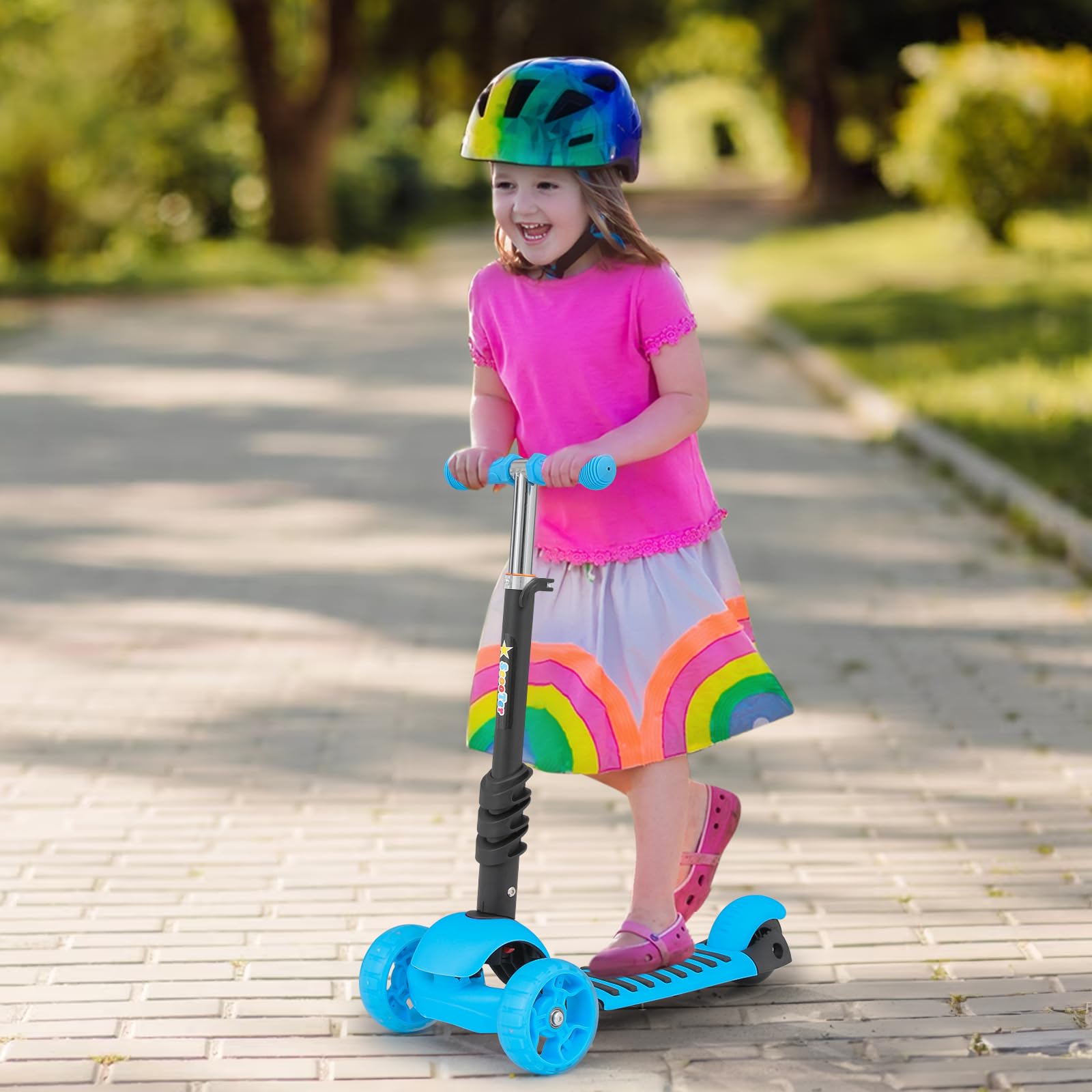 MADOG Toddler 3-Wheel Mini Scooters for Kids 3-5, 2-in-1 Height Adjustable Boys and Girls Scooter with Light Up Wheels