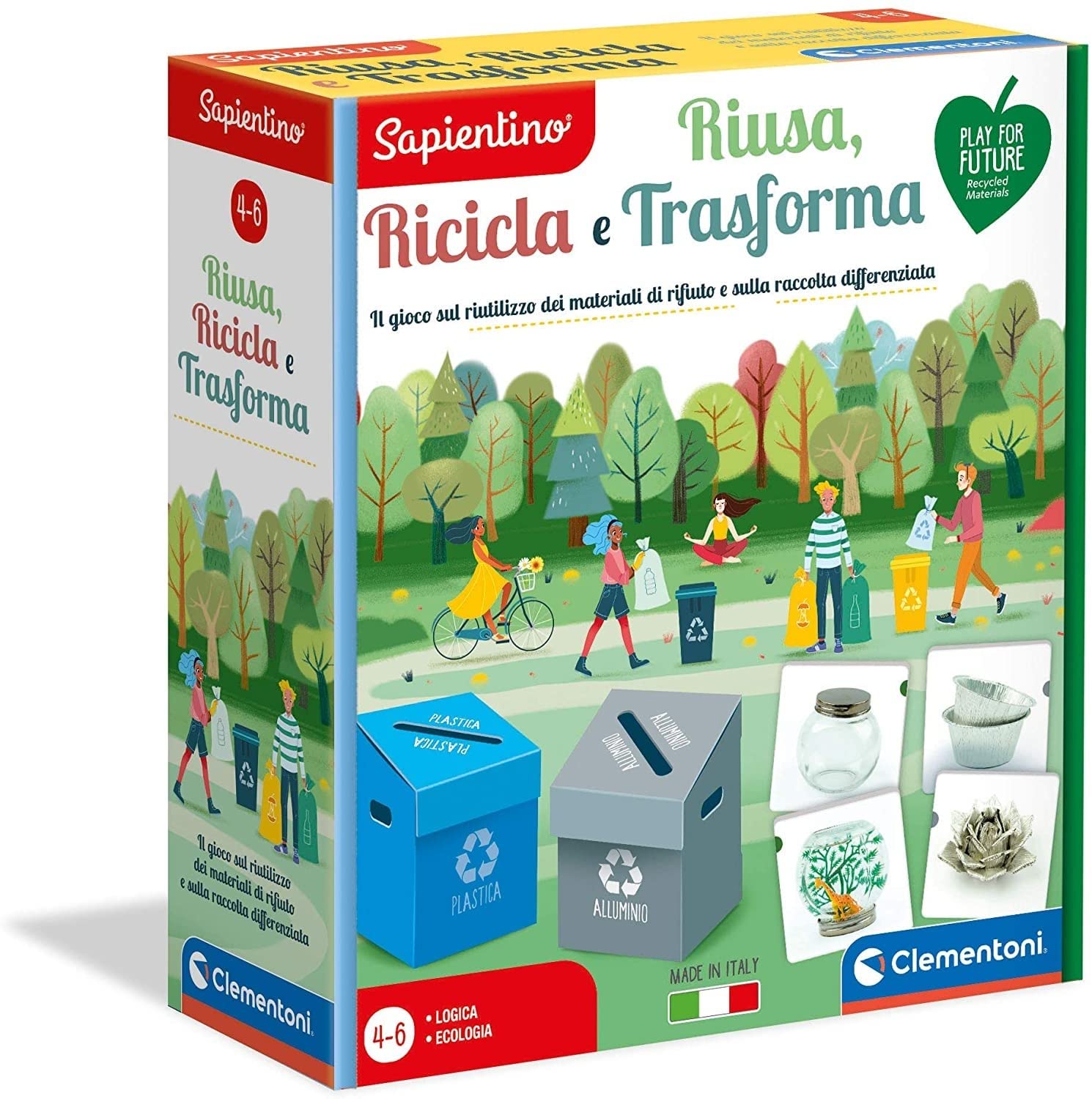 Clementoni - Reuse, Recycle and Transform Sapientino Educational Game, Multicoloured, 4-6 Years