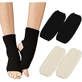 2 Pairs Knitted Yoga Leg Warmers for Women, Yoga Socks Toeless Training Ballet Dance Leg Warmers Warm Knit Crochet Short Leg Warmers Boot Cuffs Boot Topper Socks for Yoga Dancing Exercising Gym